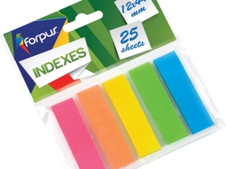 Zakadki indeks NEON plastik 12x44 mm  5x25 kart. FO42028 [opakowanie=40szt]