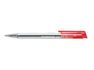D�ugopis jednorazowy, tr�jk�tny z przyciskiem 423, M, czerwony, Staedtler [opakowanie=10szt]
