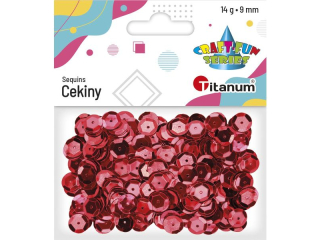 Cekiny okrągłe 9mm metaliczne 14g czerwone TITWAL