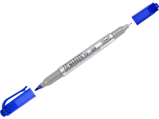 Pisaki do CD TOMA, 2-stronne, ko�c�wki cienkie 0, 5 i 0, 8mm - niebieski [opakowanie=25szt]TO-320 niebieski