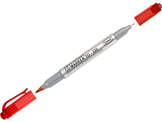 Pisaki do CD TOMA, 2-stronne, ko�c�wki cienkie 0, 5 i 0, 8mm - czerwony [opakowanie=25szt]TO-320 czerwony