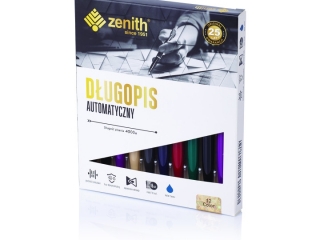 D�ugopis automatyczny metalowy 0, 8 mm ZENITH 12 szary - 10 szt. box [opakowanie=10szt]
