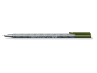 Cienkopis triplus, trjktny, 0.3 mm, oliwkowy, Staedtler [opakowanie=10szt]