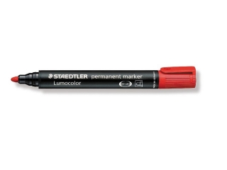 Marker Lumocolor, wodoodporny, okrgy, czerwony, Staedtler [opakowanie=10szt]