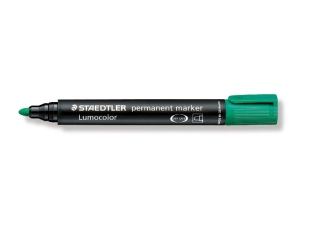Marker Lumocolor, wodoodporny, okrgy, zielony, Staedtler [opakowanie=10szt]
