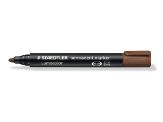 Marker Lumocolor, wodoodporny, okrgy, brzowy, Staedtler [opakowanie=10szt]