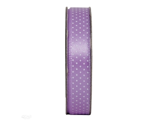 TASIEMKA SATYNOWA W KROPKI - ANITAS - LILAC MIST, 3 M [opakowanie=3szt]