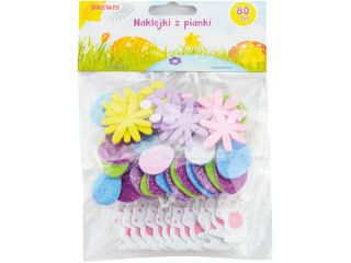 Naklejki z pianki nazwa: jajka i zajaczki  ilo: 80 szt