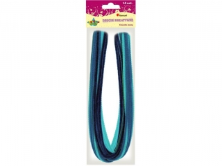 Druciki dekoracyjne 0, 6x50cm 3 kolory 15szt. tonacja niebieska