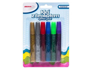 Klej z brokatem ilość: 6 szt rozmiar: 10 ml kolor: mix