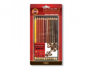 KIN KREDKI POLYCOLOR 3822 12 SZT LINIA BRĄZY OP. METALOWE
