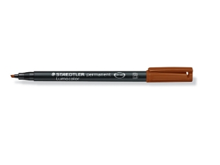Foliopis Lumocolor, B, wodoodporny, brzowy, Staedtler [opakowanie=10szt]