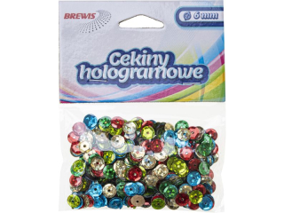 Cekiny hologramowe rozmiar: 6mm waga: 10g kolor: mix