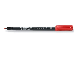 Foliopis Lumocolor, M, wodoodporny, czerwony, Staedtler [opakowanie=10szt]