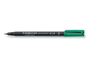 Foliopis Lumocolor, F, wodoodporny, zielony, Staedtler [opakowanie=10szt]
