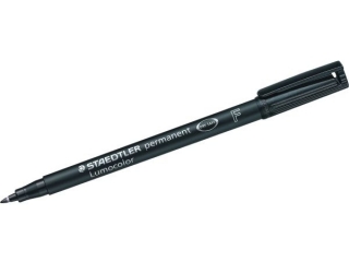 Foliopis Lumocolor, F, wodoodporny, czarny, Staedtler [opakowanie=10szt]