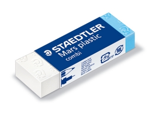 Gumka techniczna Mars Plastic combi, 65x23x13 mm, Staedtler [opakowanie=20szt]