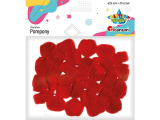 POMPONY 25MM A`30 CZERWONE 012