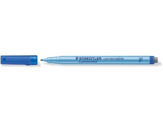 Pisak usuwalny Lumocolor correctable, F, niebieski, Staedtler [opakowanie=10szt]