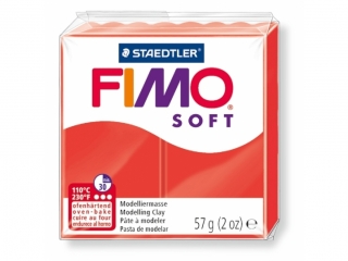 Kostka FIMO soft 57g, czerwony, masa termoutwardzalna, Staedtler