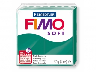 Kostka FIMO soft 57g, szmaragdowy, masa termoutwardzalna, Staedtler