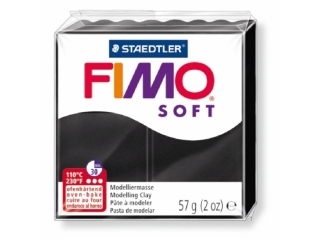 Kostka FIMO soft 57g, czarny, masa termoutwardzalna, Staedtler