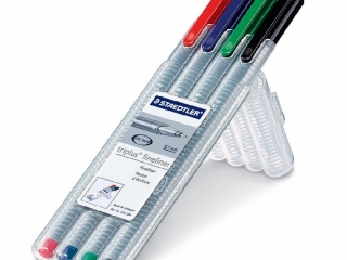Cienkopis triplus, trójkątny, 0.3 mm, 4 kol. w etui box, Staedtler