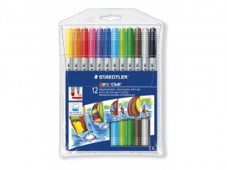 Flamastry dwustronne Noris Club, 12 kol., Staedtler