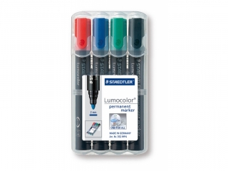 Marker Lumocolor, wodoodporny, okrągły, 4 kol. (2, 3, 5, 9) w etui box, Staedtler