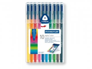 Flamastry triplus, 10 kol. w etui, Staedtler [opakowanie=10szt]