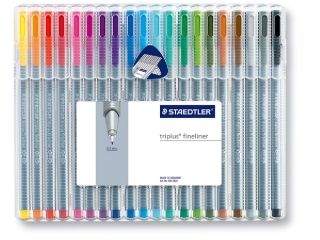 Cienkopis triplus, trójkątny, 0.3 mm, 20 kol. w etui box, Staedtler