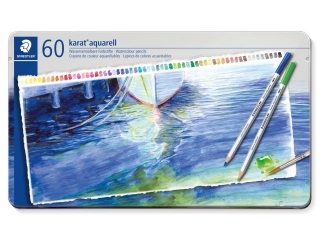 Kredki akwarelowe KARAT, 60 kol. w metalowym pudeku, Staedtler [opakowanie=3szt]