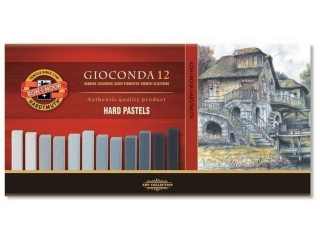 KIN PASTELE TWARDE 8122/GY ODCIENIE SZARE OP.12 SZT.