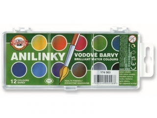 KIN FARBY AKWARELOWE 174503 12 KOL. ANILINKY BRILLANT