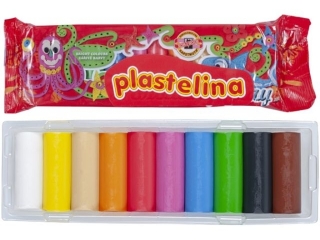 KIN PLASTELINA 1315S1 10 KOLORÓW 200 G.KOTKI OP. KARTONOWE - SERIA NIEBIESKA