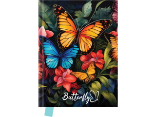 Pamiętnik Butterfly, 14 x 18cm, 80 kartek
