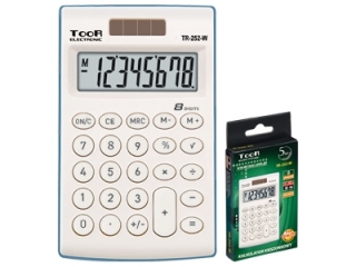 Kalkulator kieszonkowy TOOR TR-252-W 8-pozycyjny - 2 typy zasilania (sz)