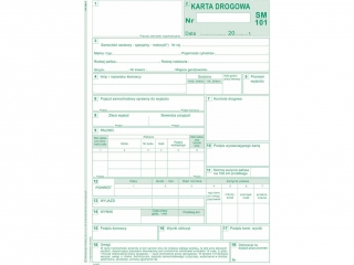 Druk -KD Karta Drogowa-sam.osobowy A5 (SM/101)