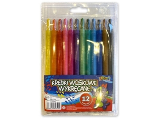 PENMATE KOLORI KREDKI WOSKOWE WYKRĘCANE DINO 12 KOLORÓW.