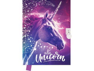 Pamiętnik z kłódką Unicorn, 14 x 18cm, 80 kartek