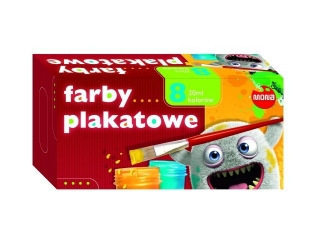 farba plakatowa ekonomiczna 20 ml 8 kolorów