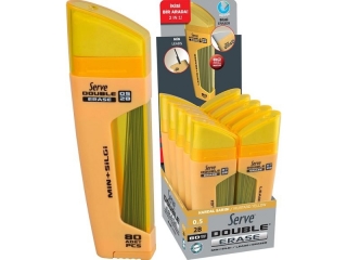 DOUBLE ERASE wkł.graf. 80szt. 0, 5mm + Guma x10 kol. żółty (0proc)
