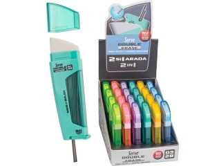 DOUBLE ERASE wkł.graf. 80szt. 0, 5mm + Guma x24 DISP. MIX (0proc)