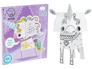 Kolorowanka CubeHead, 3D MINI, "Unicorn" (Jednorożec), Monumi