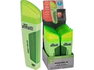 DOUBLE ERASE wkł.graf. 80szt. 0, 5mm + Guma x10 kol. zielony (0proc)