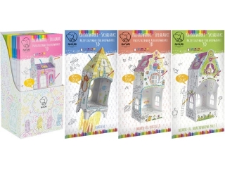 Display (counter) Kolorowanki skadane MINI 32 cm, 32 szt., 4 rne wzory, Monumi