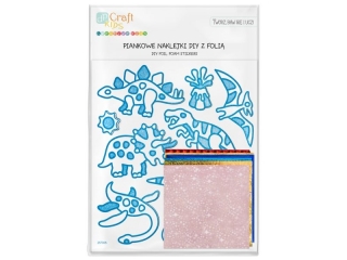 PIANKOWE NAKLEJKI DIY Z FOLI - DINOZAURY, 10 SZT. [opakowanie=5szt]