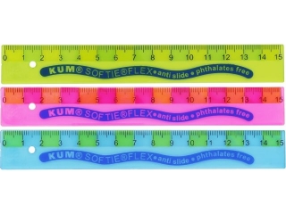 LINIJKA 15CM SOFTIE FLEX W WORECZKU, OPA KOWANIE KARTONOWE KUM [opakowanie=20szt]