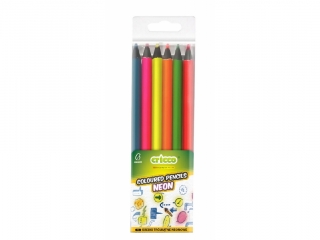 KREDKI CRICCO TRÓJKĄTNE 6 KOL. BLACK WOOD JUMBO NEONOWE ETUI