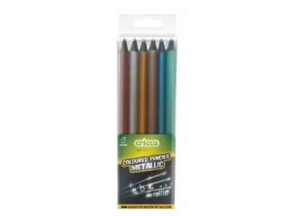 KREDKI CRICCO TRÓJKĄTNE 6 KOL. BLACK WOOD JUMBO METALICZNE ETUI